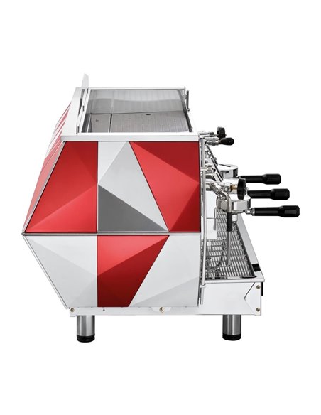 La Pavoni Three Group Automatic Professional Coffee Machine 3-Phase Red DIA3SV1619EU