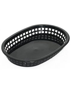 Oval Serving Basket Black 273x184x38mm | Stalwart DA-PBO6