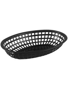 Oval Serving Basket Black 260x171x50mm | Stalwart DA-FFB6