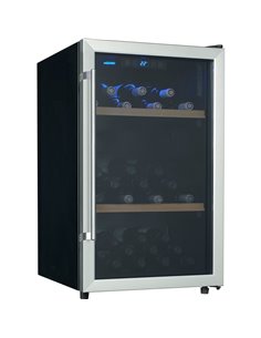 Professional Glass Front Wine Cooler 130L Black/Silver| Stalwart DA-AXW130