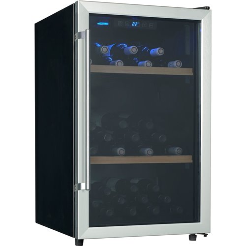 Professional Glass Front Wine Cooler 130L Black/Silver| Stalwart DA-AXW130