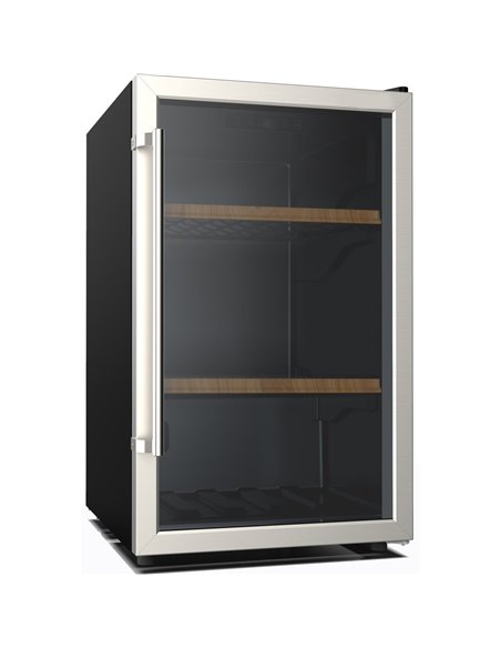 Professional Glass Front Wine Cooler 130L Black/Silver| Stalwart DA-AXW130