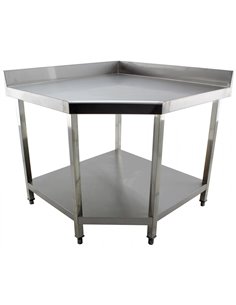 Commercial Work table Corner unit Stainless steel Sides 600mm Upstand | Stalwart DA-VT106CB