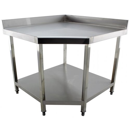 Commercial Work table Corner unit Stainless steel Sides 700mm Upstand | Stalwart DA-VT107CB
