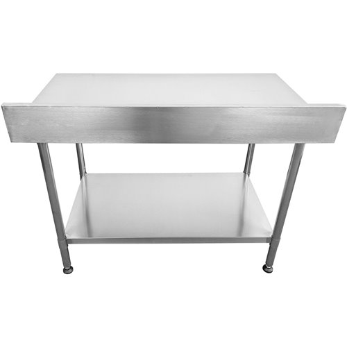 Commercial Mobile Work table with Adjustable feet Stainless steel Bottom shelf Rear upstand 800x600xx850/930mm | Stalwart DA-WT6