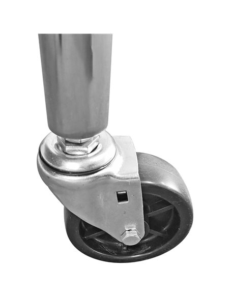 Commercial Mobile Work table with Adjustable feet Stainless steel Bottom shelf Rear upstand 800x600xx850/930mm | Stalwart DA-WT6