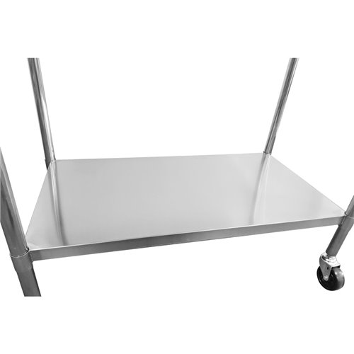 Commercial Mobile Work table with Adjustable feet Stainless steel Bottom shelf Rear upstand 1000x600xx850/930mm | Stalwart DA-WT