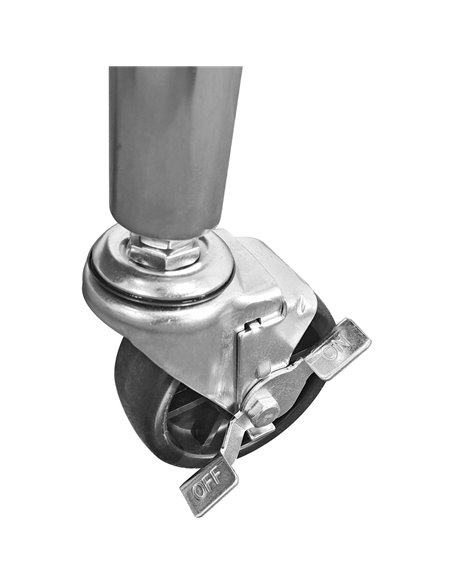 Commercial Mobile Work table with Adjustable feet Stainless steel Bottom shelf Rear upstand 1000x600xx850/930mm | Stalwart DA-WT