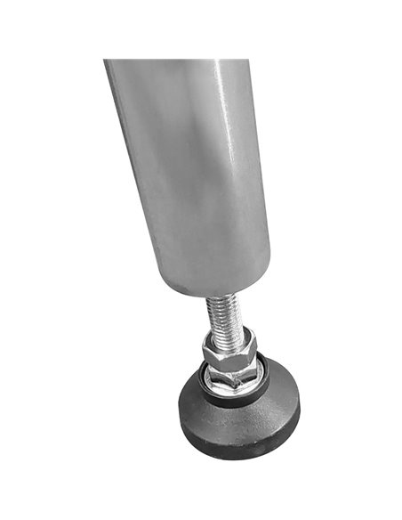 Commercial Mobile Work table with Adjustable feet Stainless steel Bottom shelf Rear upstand 1000x600xx850/930mm | Stalwart DA-WT