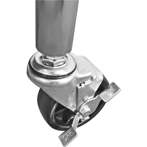 Commercial Mobile Work table with Adjustable feet Stainless steel Bottom shelf Rear upstand 1200x600xx850/930mm | Stalwart DA-WT