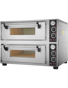 Commercial Pizza oven Electric 2 chambers 500x500mm 350°C Mechanical controls 8.4kW 380V | Stalwart DA-BSD202500500