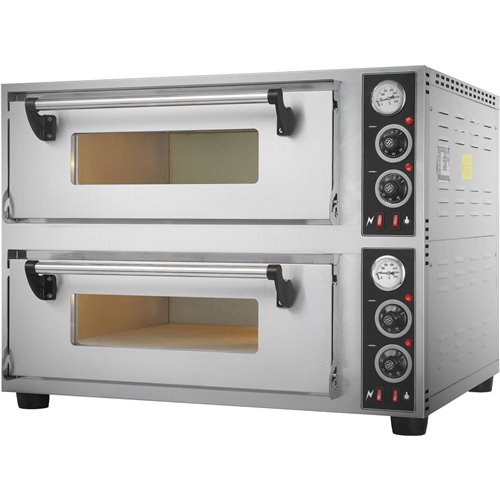 Commercial Pizza oven Electric 2 chambers 500x500mm 350°C Mechanical controls 8.4kW 380V | Stalwart DA-BSD202500500