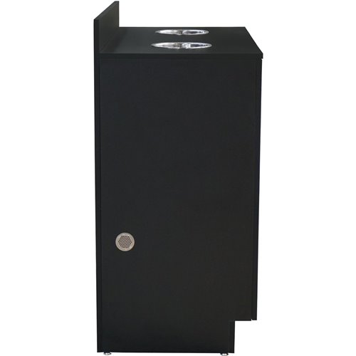 Double Waste Bin Enclosure Cabinet with Drop hole 1138x560x1160mm Black | Stalwart DA-GS30200