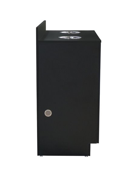 Double Waste Bin Enclosure Cabinet with Drop hole 1138x560x1160mm Black | Stalwart DA-GS30200