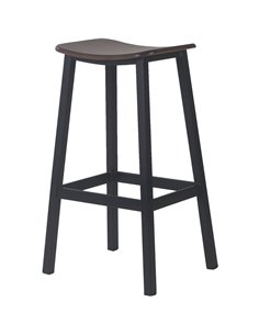 Black Steel Barstool with Walnut seat | Stalwart DA-GS60502