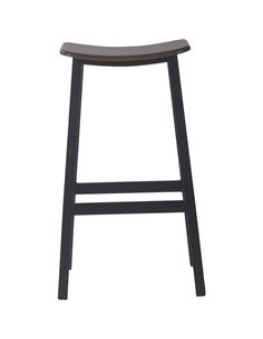 Black Steel Barstool with Walnut seat | Stalwart DA-GS60502 2