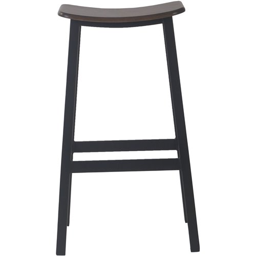 Black Steel Barstool with Walnut seat | Stalwart DA-GS60502