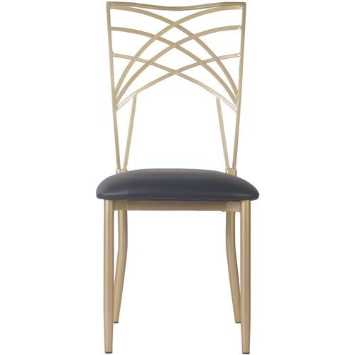 Bistro Dining Chair Metal Cross Back Gold Indoors | Stalwart DA-GSE0028