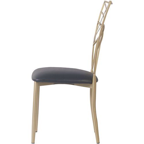 Bistro Dining Chair Metal Cross Back Gold Indoors | Stalwart DA-GSE0028