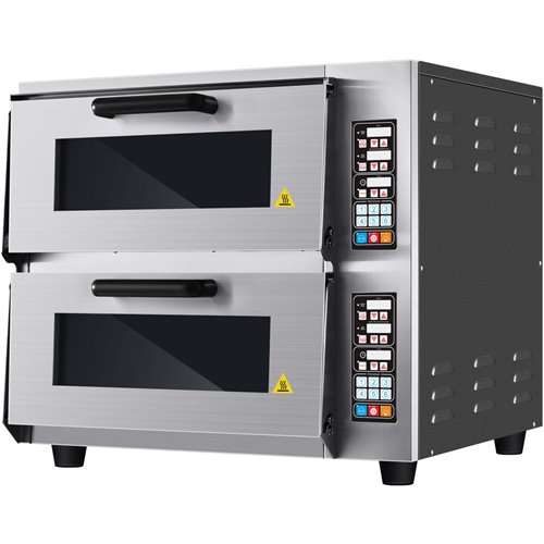 Commercial Double Pizza oven Electric 2 chamber 520x500mm Digital controls 5kW | Stalwart DA-KNGCP04