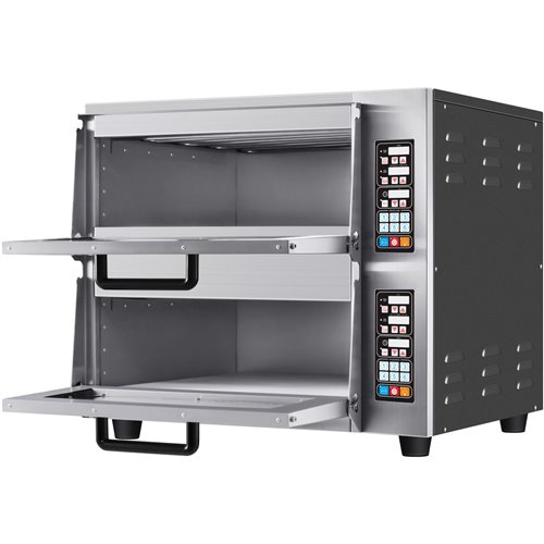 Commercial Double Pizza oven Electric 2 chamber 520x500mm Digital controls 5kW | Stalwart DA-KNGCP04