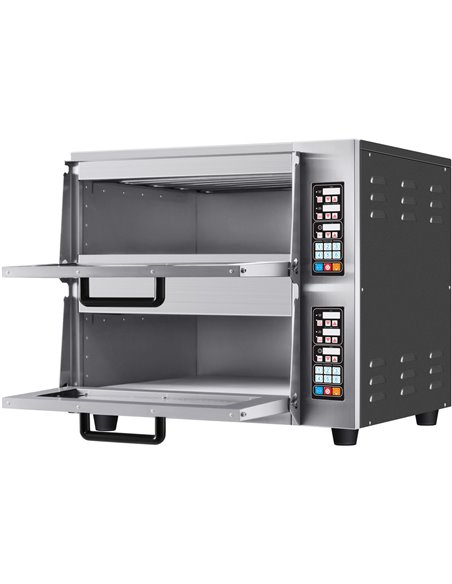 Commercial Double Pizza oven Electric 2 chamber 520x500mm Digital controls 5kW | Stalwart DA-KNGCP04