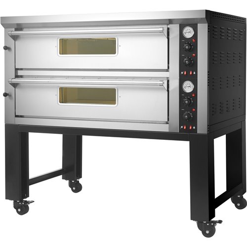 Commercial Pizza oven with stand Electric 2 chambers 680x692mm 500°C Mechanical controls 12kW 380V | Stalwart DA-PS402