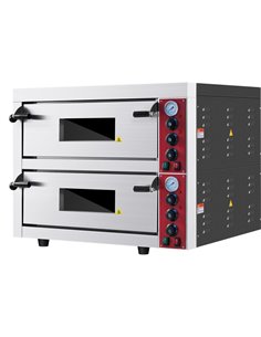 Commercial Double Pizza oven Electric 2 chamber 660x660mm Mechanical controls 9kW | Stalwart DA-KNGEP8T