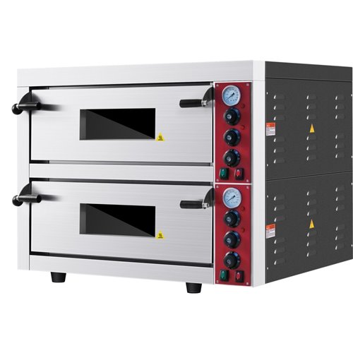 Commercial Double Pizza oven Electric 2 chamber 660x660mm Mechanical controls 9kW | Stalwart DA-KNGEP8T