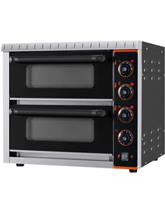 Commercial Double Pizza oven Electric 2 chamber 420x400 Mechanical controls 3kW | Stalwart DA-KNGEP04
