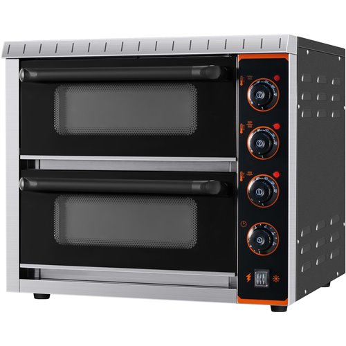 Commercial Double Pizza oven Electric 2 chamber 420x400 Mechanical controls 3kW | Stalwart DA-KNGEP04