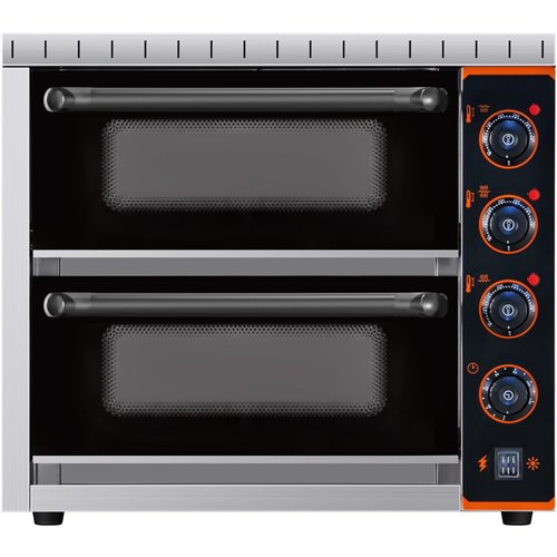 Commercial Double Pizza oven Electric 2 chamber 420x400 Mechanical controls 3kW | Stalwart DA-KNGEP04