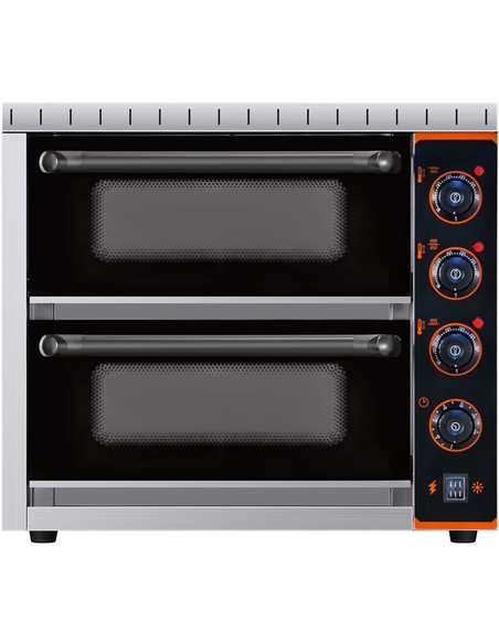 Commercial Double Pizza oven Electric 2 chamber 420x400 Mechanical controls 3kW | Stalwart DA-KNGEP04