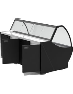 Serve over Deli counter Curved glass front Width 1520mm Black | Stalwart DA-HC84V1052 2
