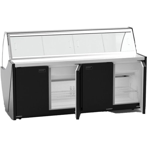 Serve over Deli counter Curved glass front Width 1520mm Black | Stalwart DA-HC84V1052