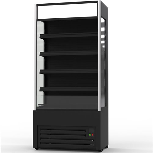 Wall Cabinet Multi Deck Refrigerator 300 litres Curved Front Black 900x720x2020mm | Stalwart DA-GTO3900