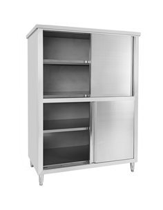 Commercial Stainless steel Storage Cabinet 4 Sliding Doors 1200x500x1800mm | Stalwart DA-VC125S