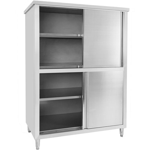 Commercial Stainless steel Storage Cabinet 4 Sliding Doors 1200x500x1800mm | Stalwart DA-VC125S