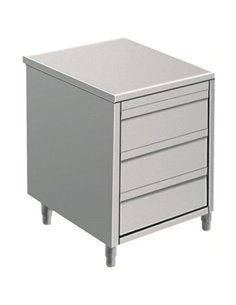 Commercial drawer cabinet Stainless steel 3 drawers Width 500mm Depth 600mm | Stalwart DA-VIG563