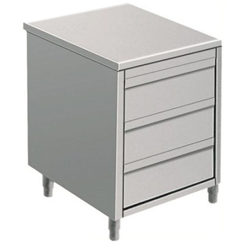 Commercial drawer cabinet Stainless steel 3 drawers Width 500mm Depth 600mm | Stalwart DA-VIG563