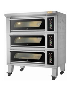 Bakery oven Electric 3 chambers 9 x 400x600mm trays 400°C Digital controls 25.2kW 380V | Stalwart DA-HTD90KI