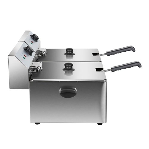 Commercial Fryer Double Electric 2x11 litre 7kW Countertop | Stalwart DA-HEF11L2