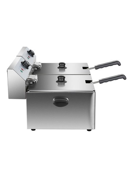 Commercial Fryer Double Electric 2x11 litre 7kW Countertop | Stalwart DA-HEF11L2