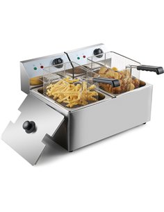 Commercial Fryer Double Electric 2 x 8 litre 6.5kW Countertop | Stalwart DA-HEF8L2 2