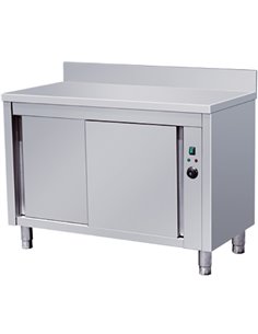 Professional Heated Cupboard Stainless steel Sliding doors Width 1600mm Depth 600mm with Upstand | Stalwart DA-VTC166WB