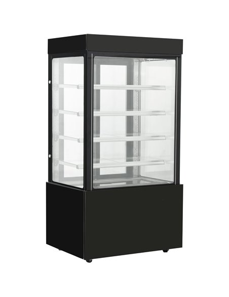 Cake counter 1000x740x1900mm 4 shelves LED Black | Stalwart DA-GN1000SMBLACK