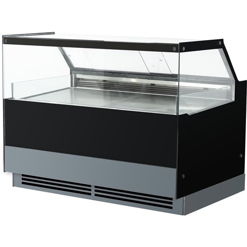Serve over Deli counter Black front Straight glass front Width 1500mm | Stalwart DA-GN1500CK2BLACK