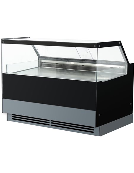 Serve over Deli counter Black front Straight glass front Width 1500mm | Stalwart DA-GN1500CK2BLACK