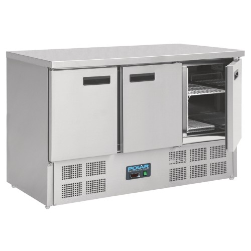 Polar 3 Door Counter Fridge 368Ltr