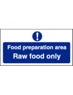 Food Preparation Area Raw Food Only Sign